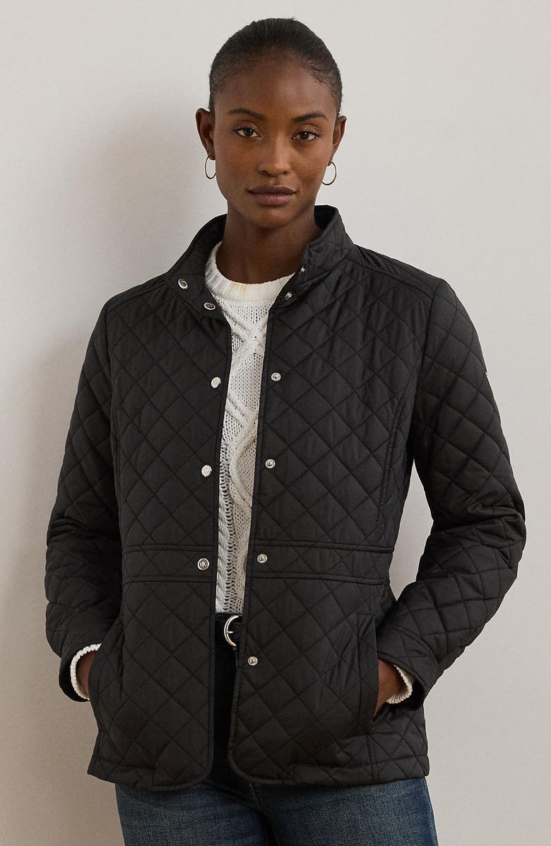 Lauren Ralph Lauren Quilted Jacket, Alternate, color, Black
