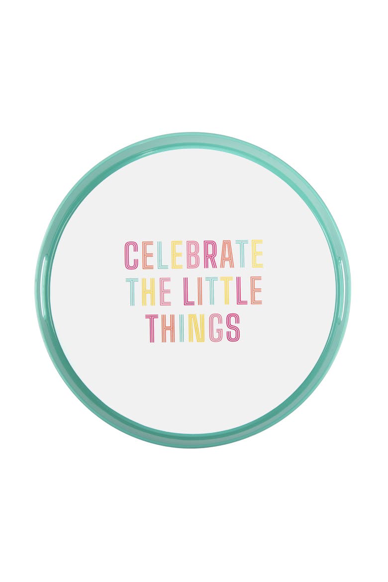 Celebrate Plastic Serving Tray Ceramic White, Main, color, White