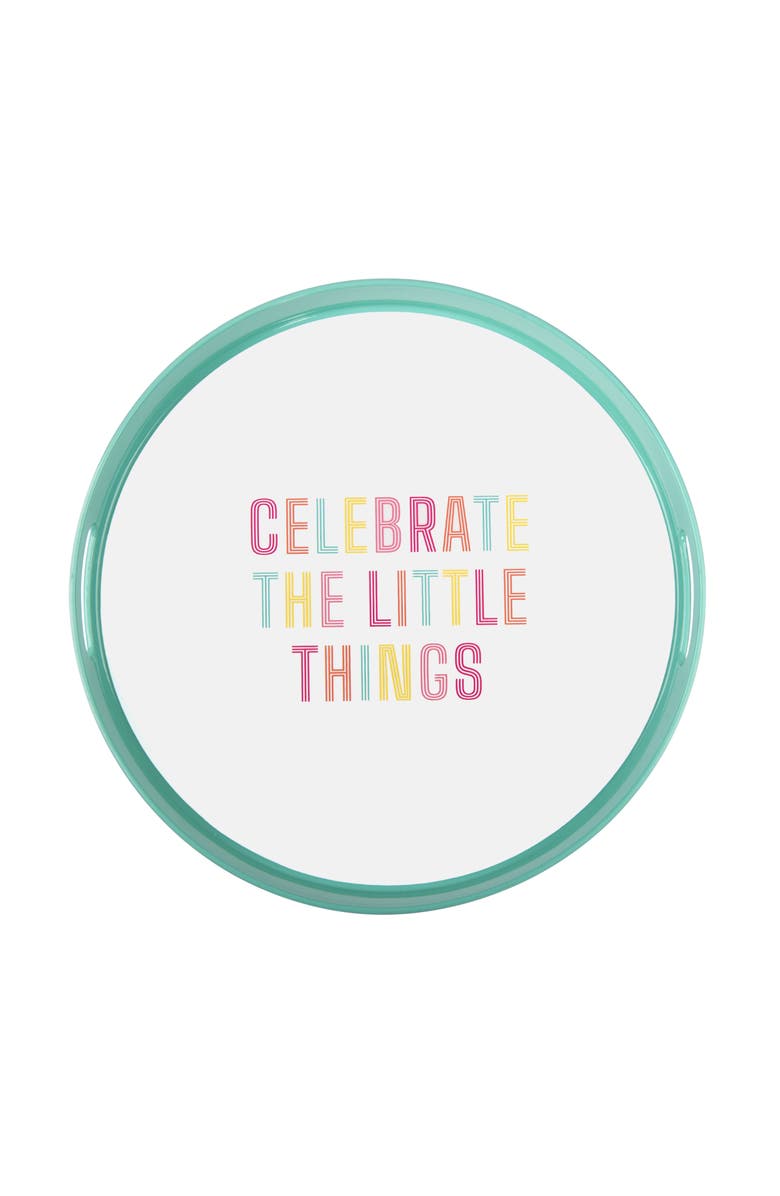 Totalee Gift Celebrate Plastic Serving Tray Ceramic White, Main, color, White