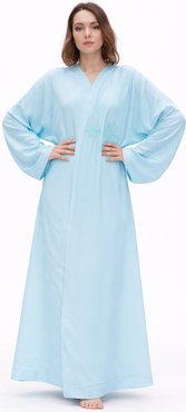 Le Fafo Palm Embroidered Silk Kaftan