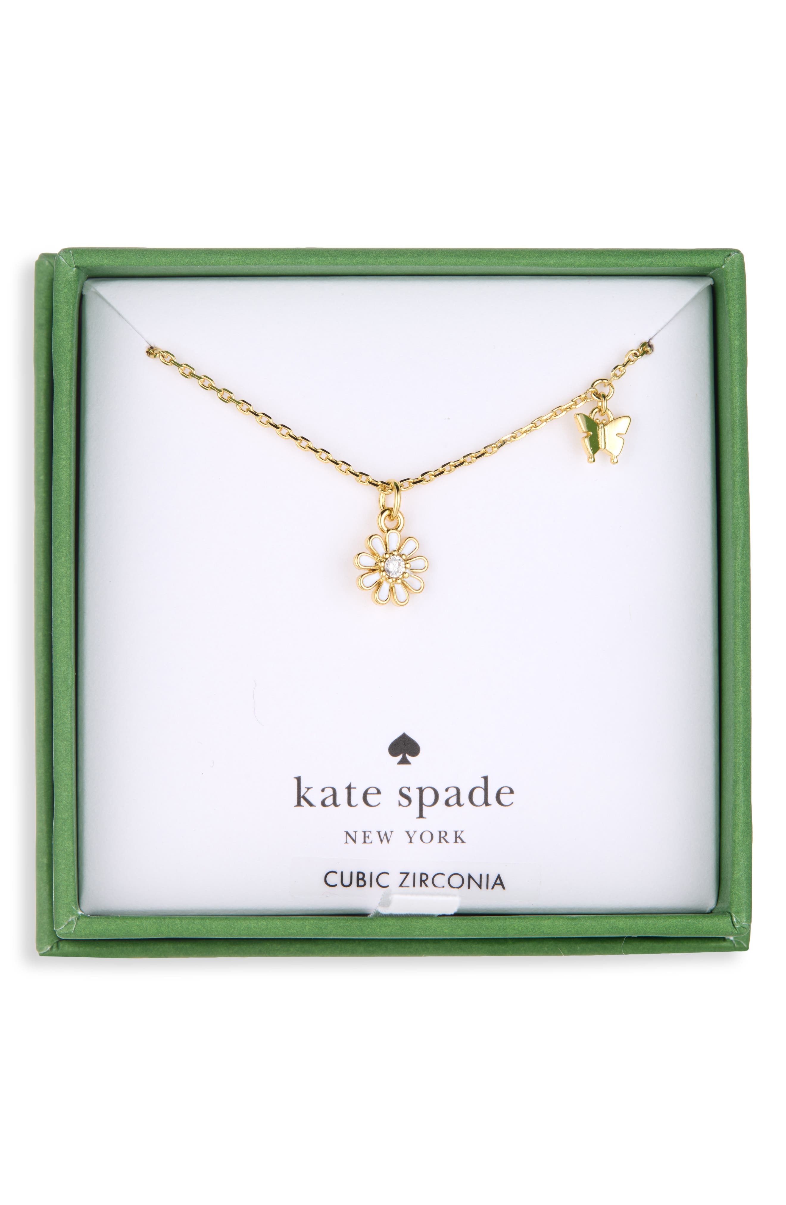 Flower & Butterfly Pendant Necklace