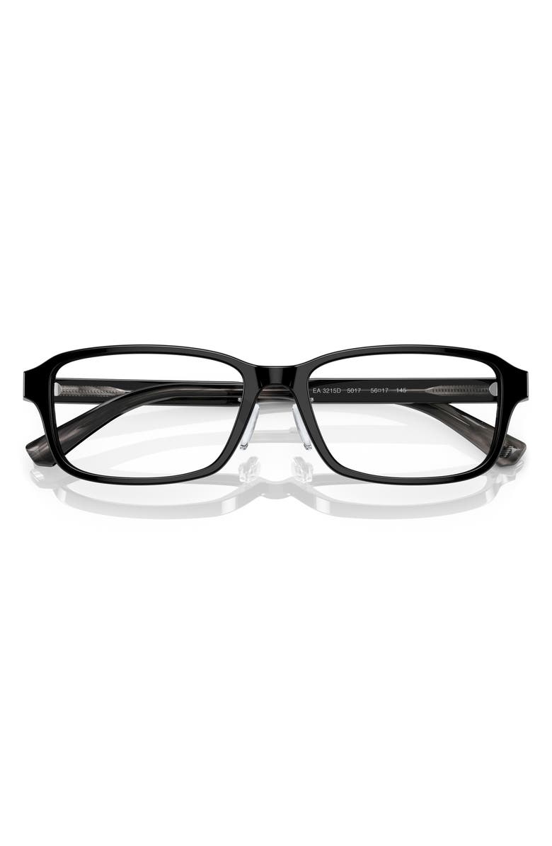 Emporio Armani 56mm Pillow Optical Glasses, Alternate, color, Black / Demo Lens