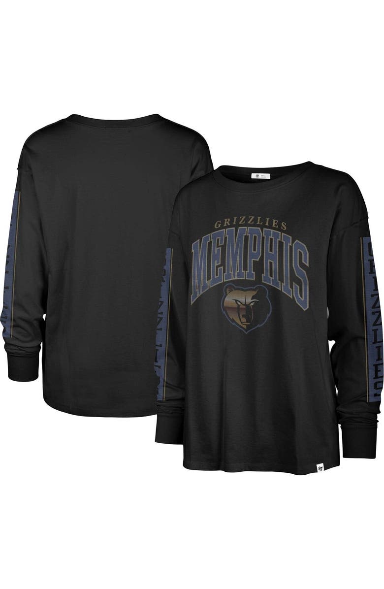 '47 Women's '47 Black Memphis Grizzlies City Edition SOA Long Sleeve T-Shirt, Main, color, 