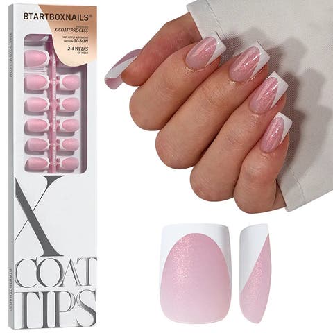Soft Gel Nail Tips XCOATTIPS® French - Glitter Base Collection