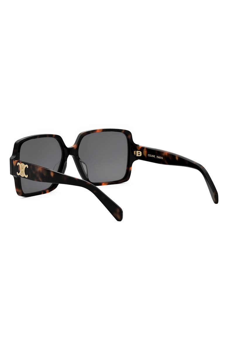 CELINE Triomphe 60mm Square Sunglasses, Alternate, color, Dark Havana / Smoke