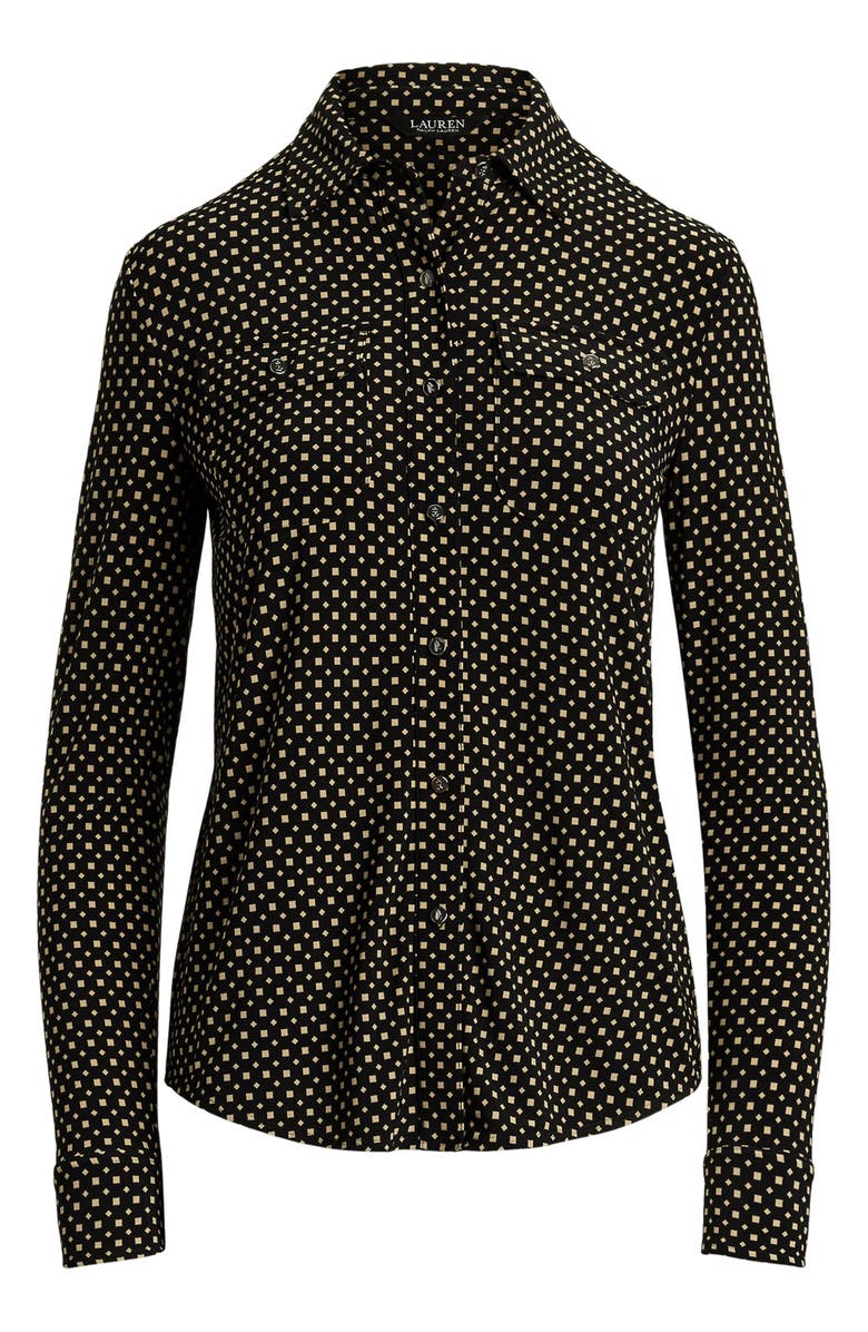 Lauren Ralph Lauren Geo Print Jersey Shirt, Alternate, color, 