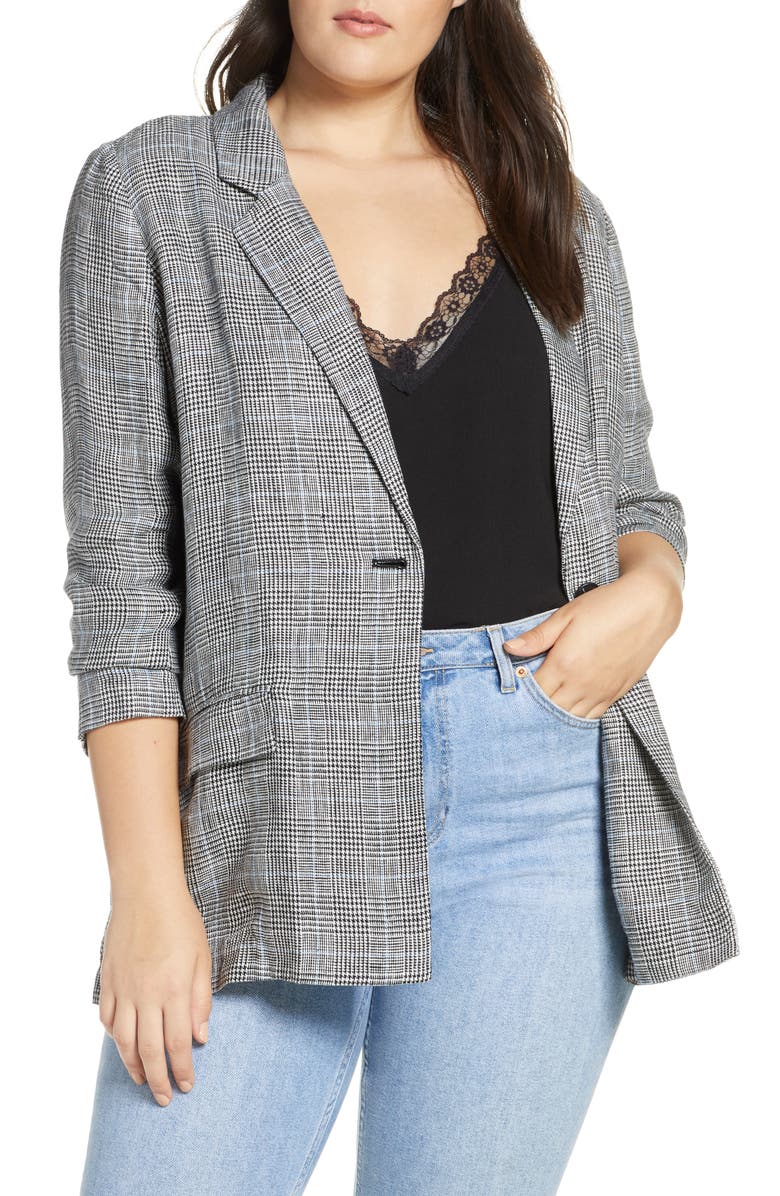 Chelsea28 Single Button Linen Blazer, Alternate, color,