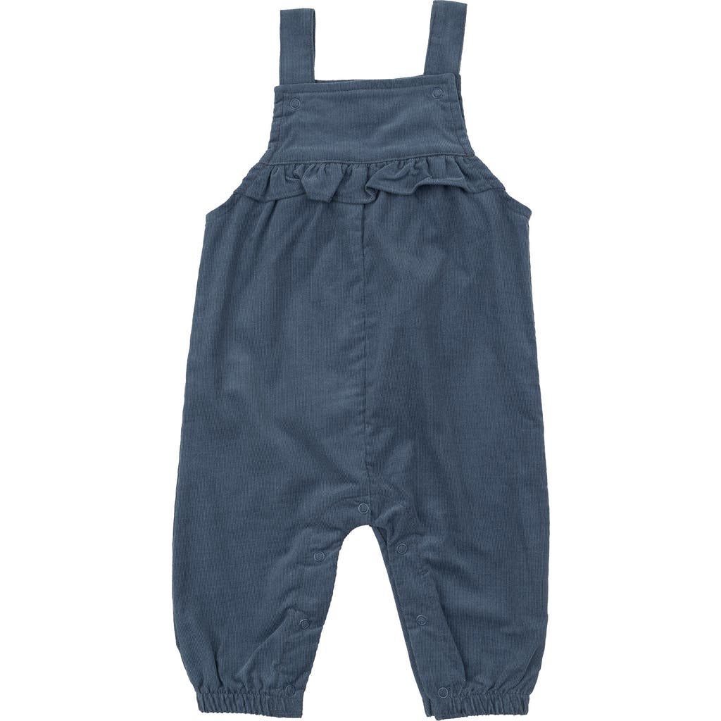 Angel Dear Cord Navy Ruffle Romper In Blue