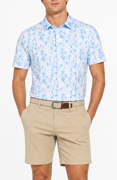 Watercolor Garden Tech Jersey Golf Polo