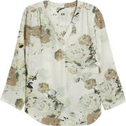 AK ANNE KLEIN Floral Popover Top