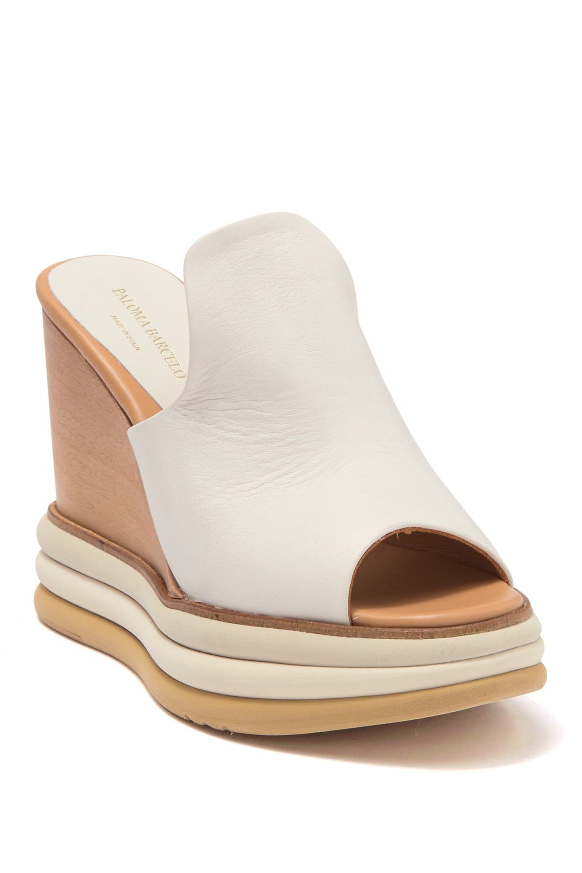 Paloma Barcelo Ximena Leather Wedge Mule, Main, color, 