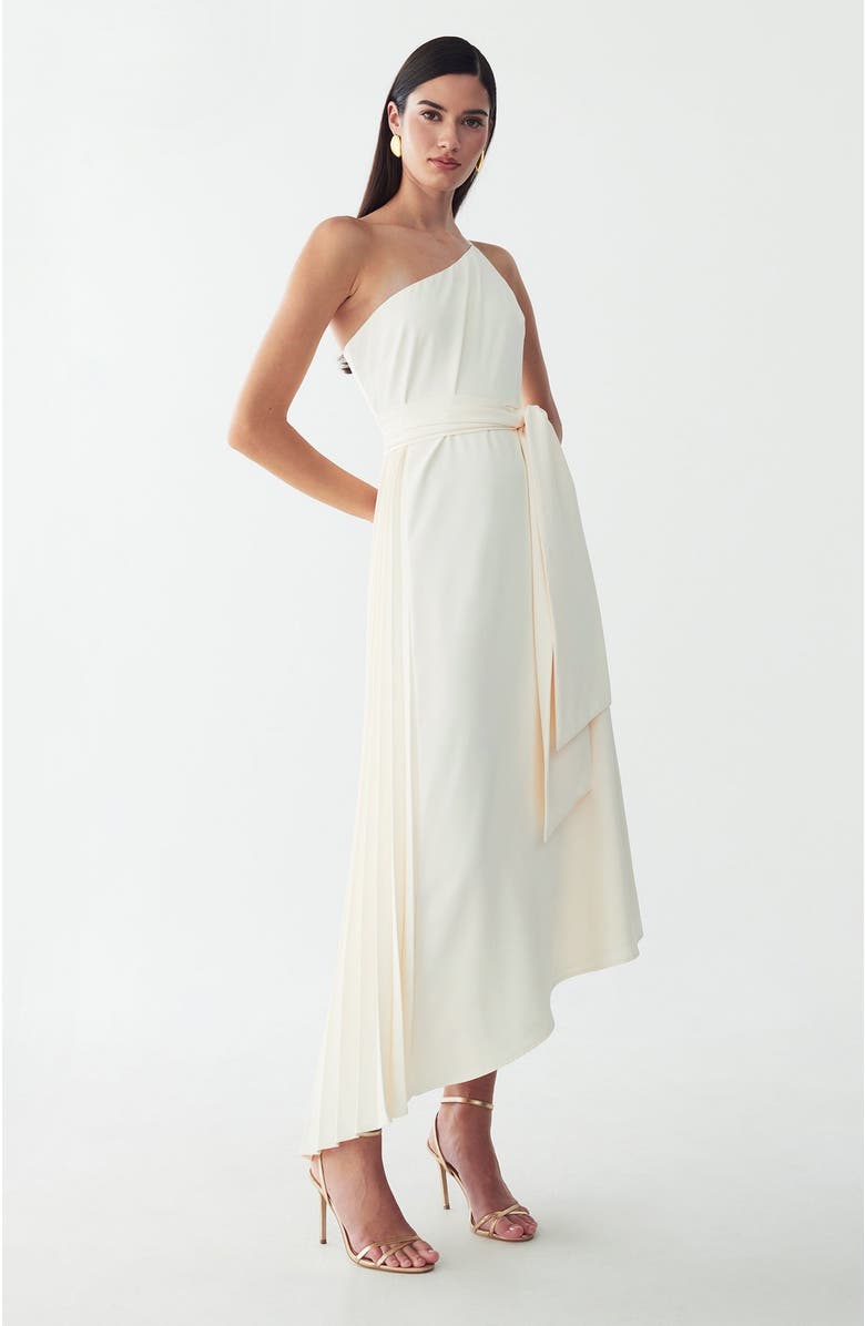 WILLA Gloss Midi Dress, Alternate, color, Off White