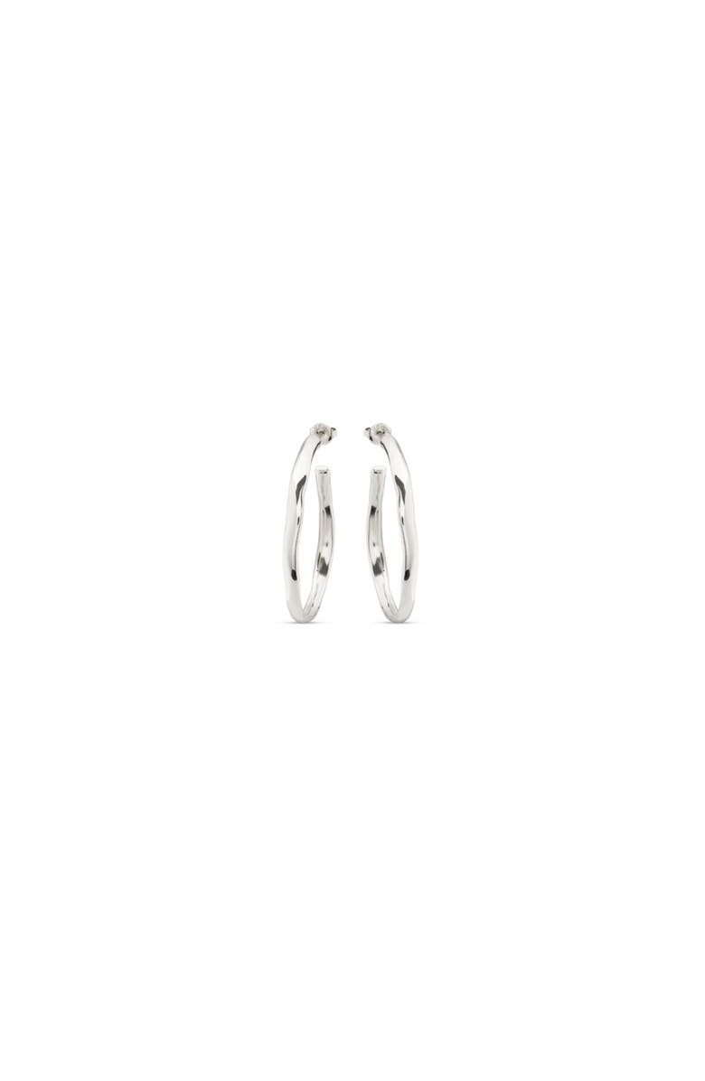 UNODE50 Sleek Open Hoop Earrings, Main, color, Silver