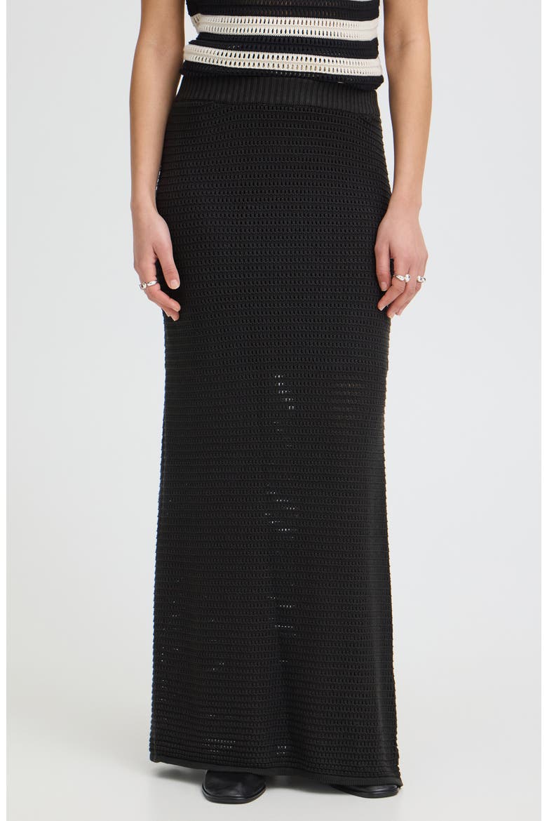 Maxi Sweater Skirt, Main, color, BLACK