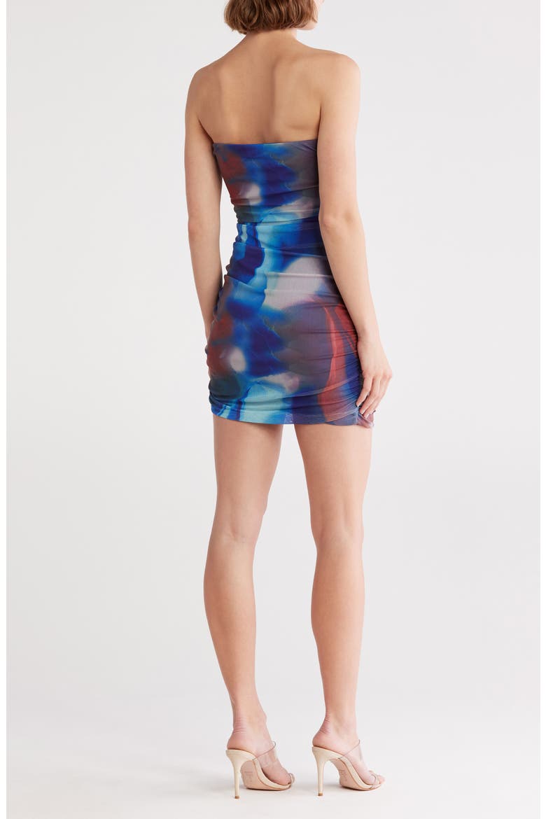 Micah Strapless Mesh Minidress, Alternate, color, BLUE MULTI