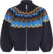 ALIGNE Nelly Fair Isle Zip Front Cardigan