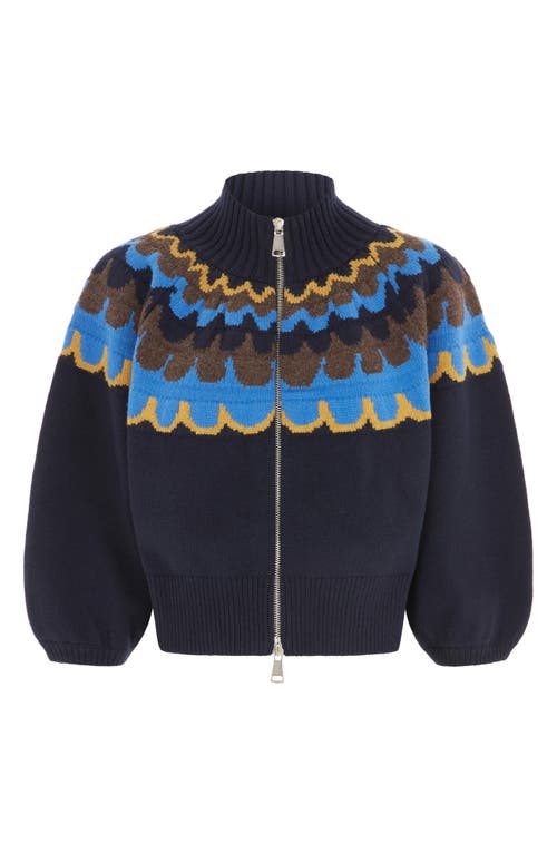 Aligne Nelly Fair Isle Zip Front Cardigan In Multi