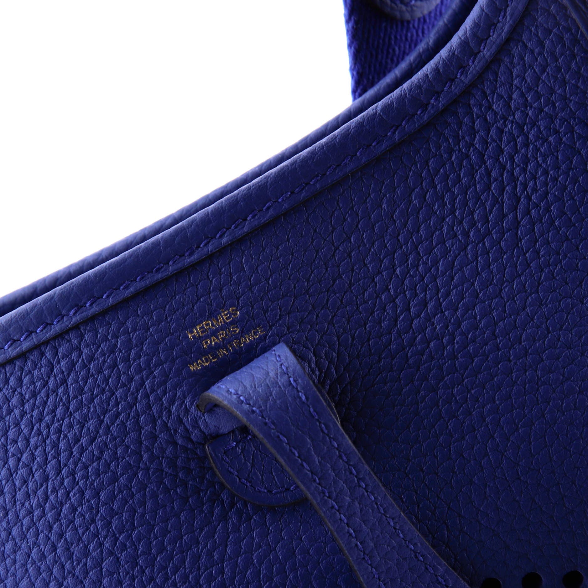 Pre-Owned Hermes Evelyne Bag Gen III Clemence TPM, Alternate, color, Bleu France