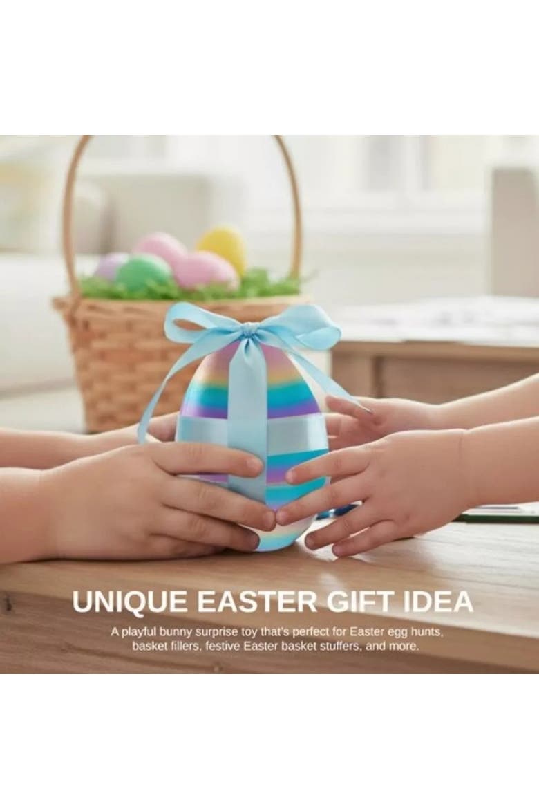Easter Surprise Egg and 3D Printed Articulated Bunny Toy Set, 2 Pack, Alternate, color, Crayon