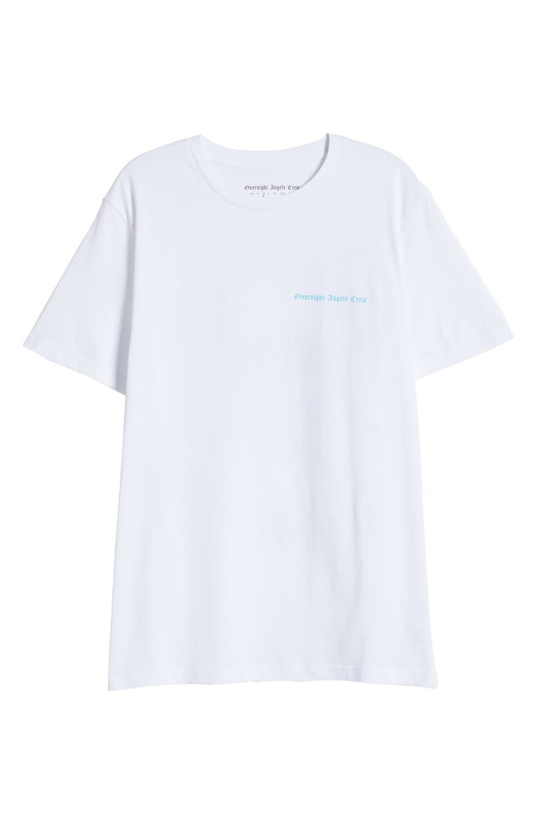 OVERNIGHT ANGELS CREW Blue Graffiti Skull Organic Cotton Graphic T-Shirt, Alternate, color,