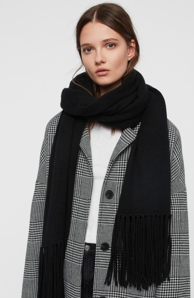 AllSaints Boiled Wool Scarf, Alternate, color, 