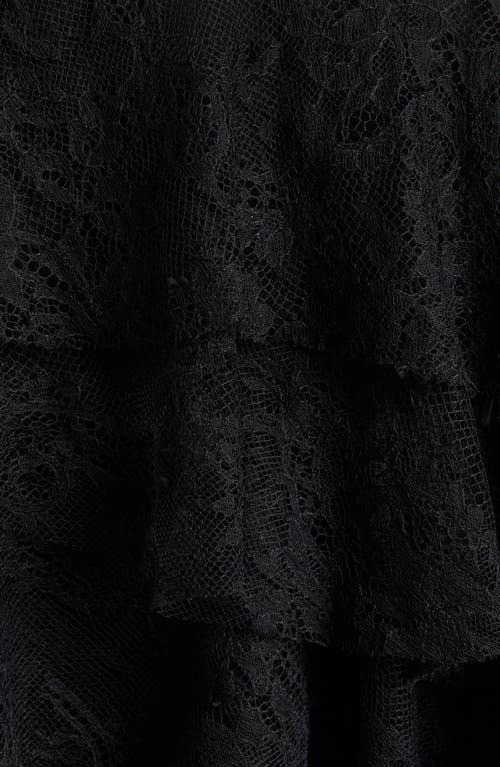 Alexander Mcqueen Mcqueen Tiered Cobweb Lace Miniskirt In Black