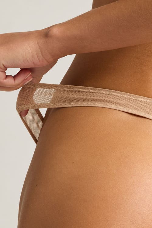Negative Underwear Sieve Dipped Thong In Neutral