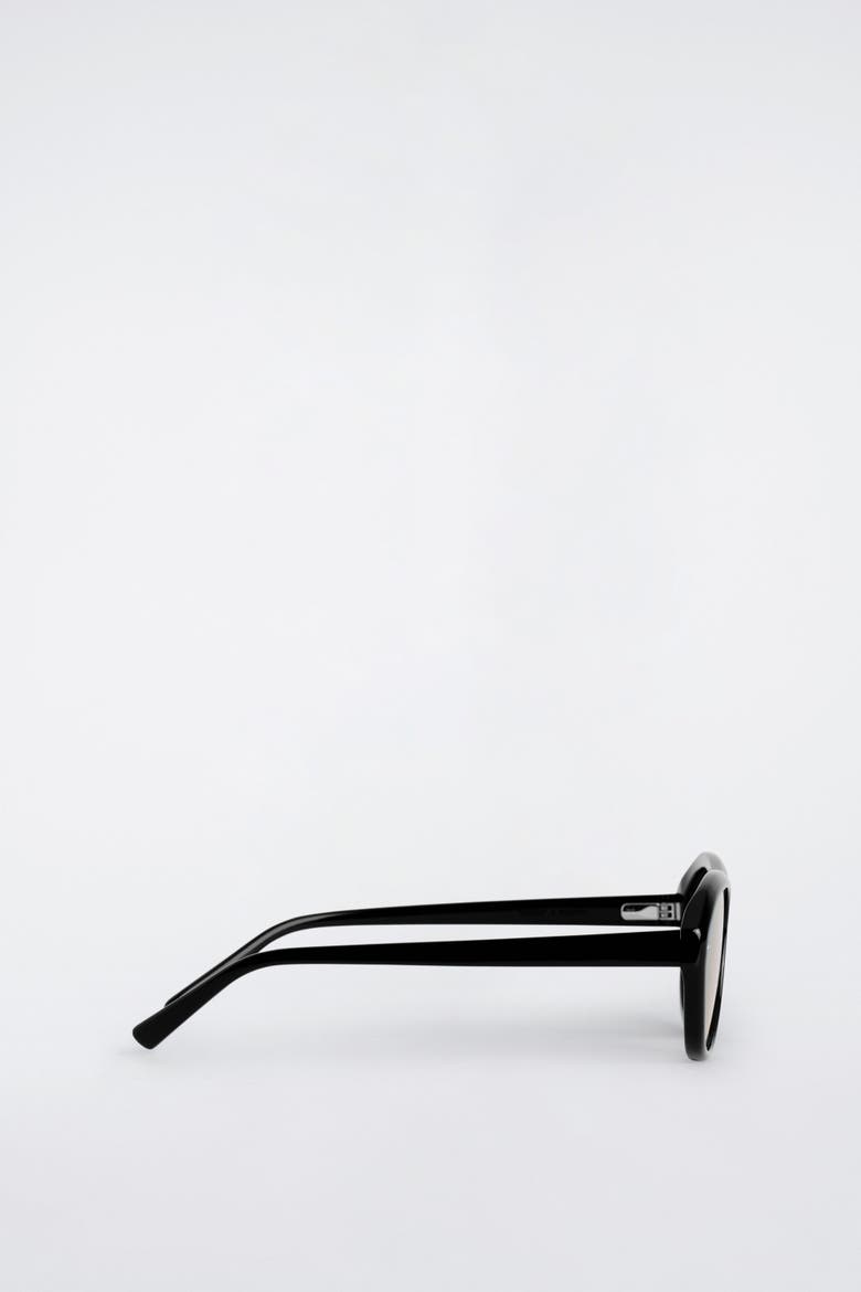 Oval-Frame Sunglasses, Alternate, color, BLACK / ORANGE