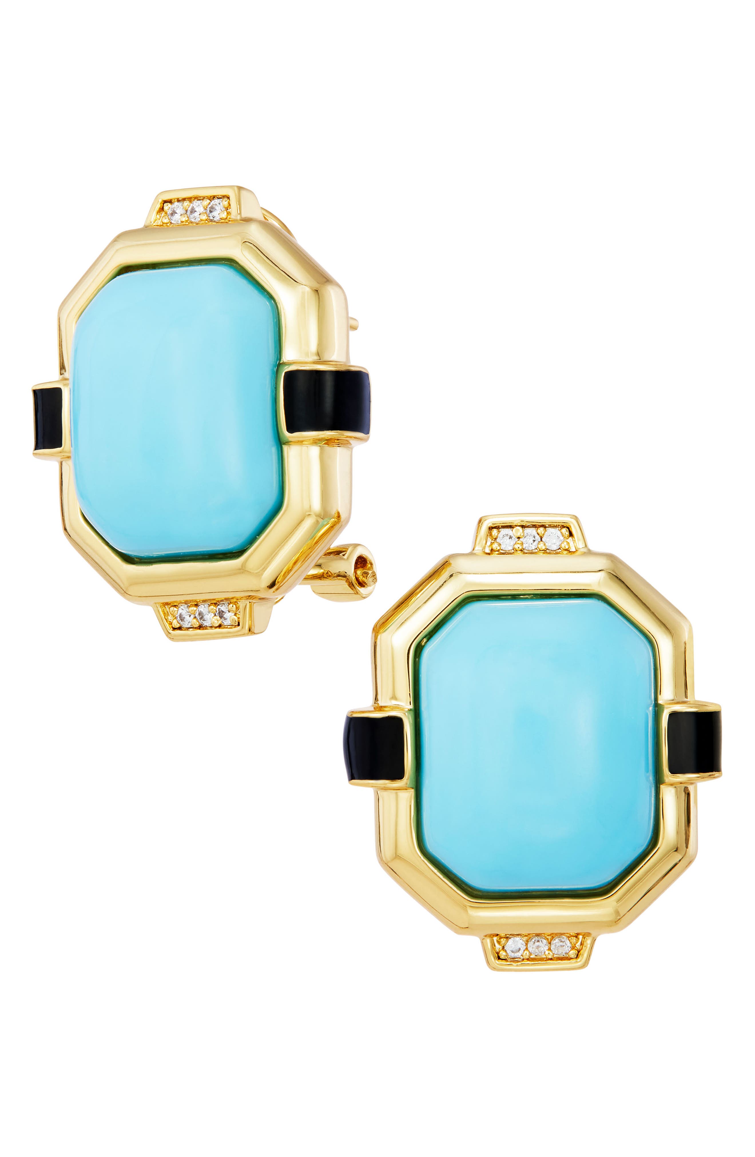 Art Deco Enamel Clip-On Earrings