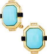 SAVVY CIE JEWELS Art Deco Enamel Clip-On Earrings