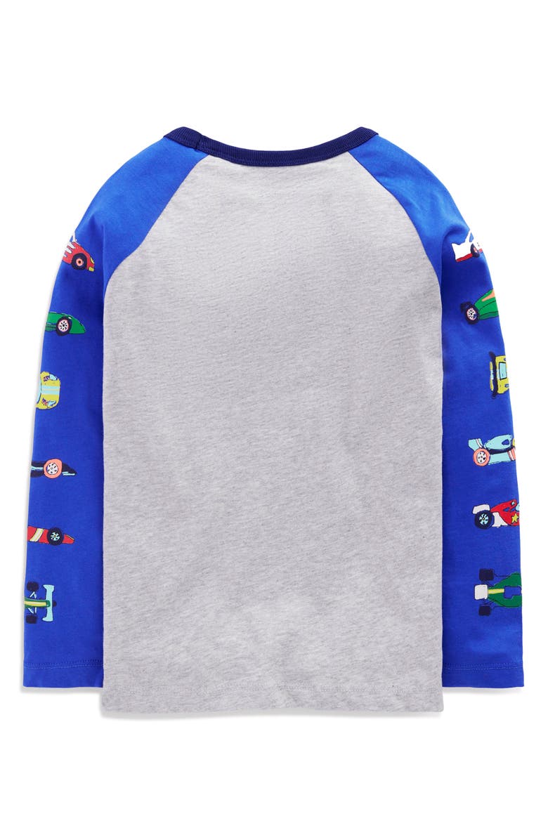 Mini Boden Kids' Race Car Colorblock Long Sleeve Cotton Graphic T-Shirt, Alternate, color, Racing Cars