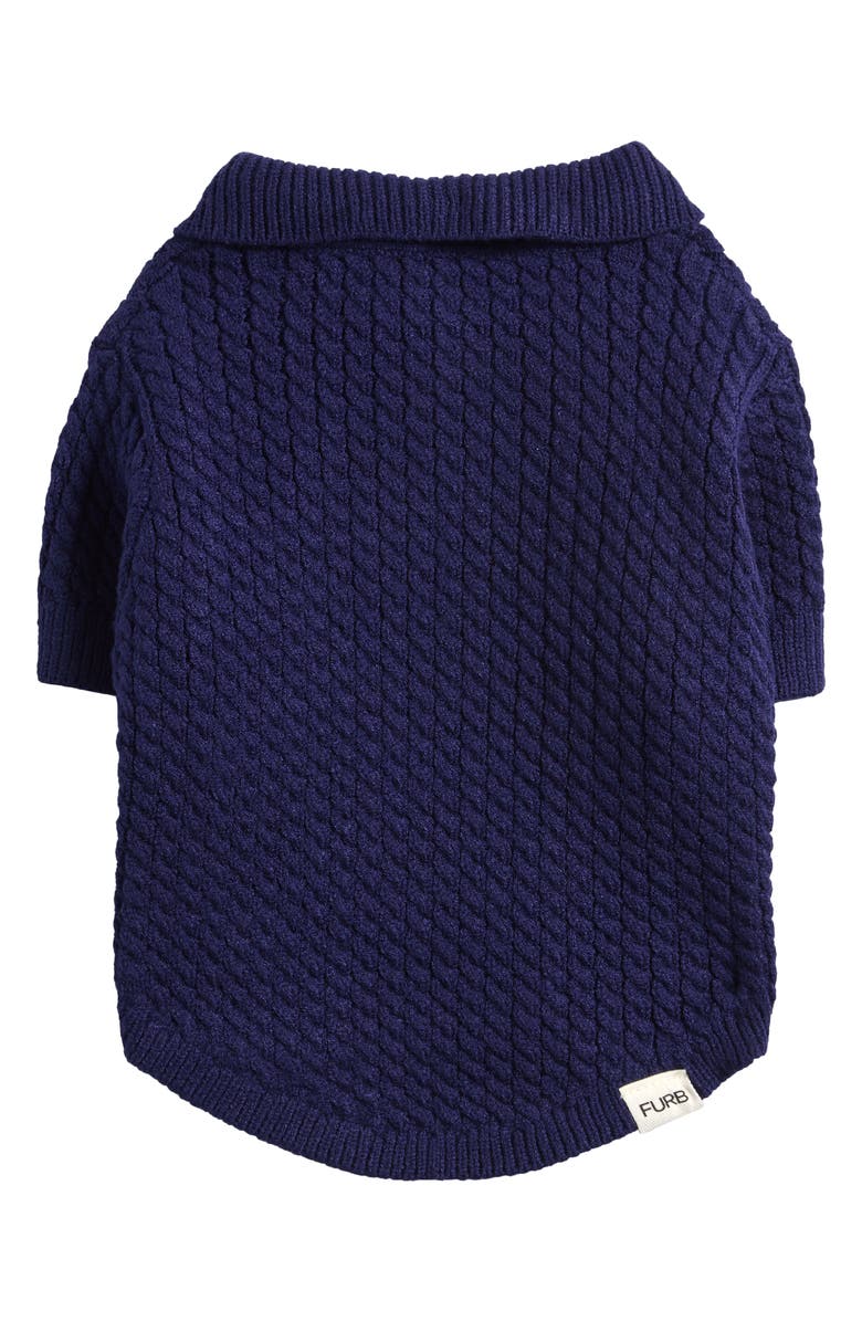 Furb Anchor Embroidered Collar Pet Sweater, Alternate, color, Navy