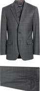 DANIEL HECHTER Charcoal Windowpane Check Wool Blend Suit