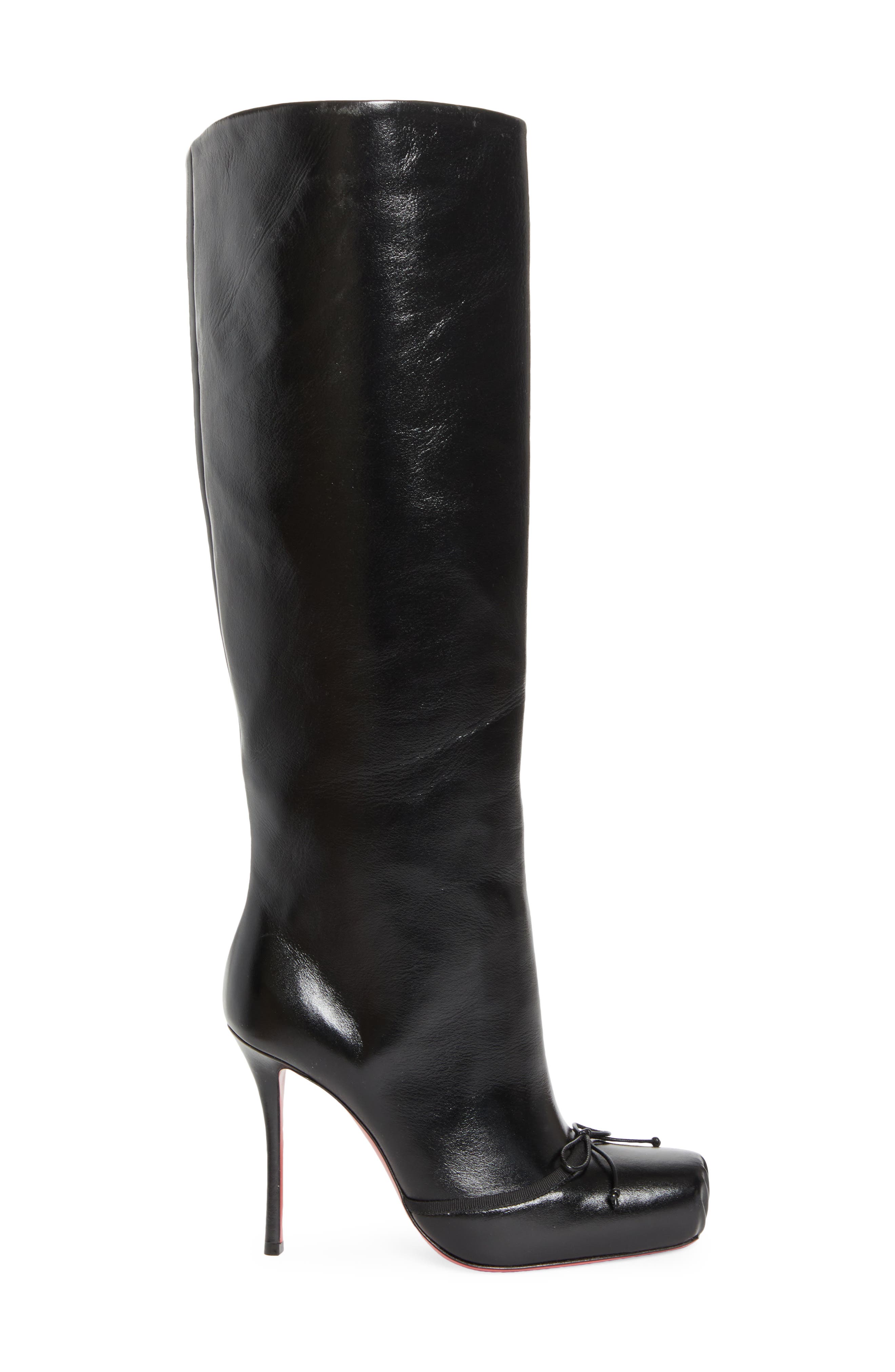 Christian Louboutin Cassia Knee High Boot, Alternate, color, Black