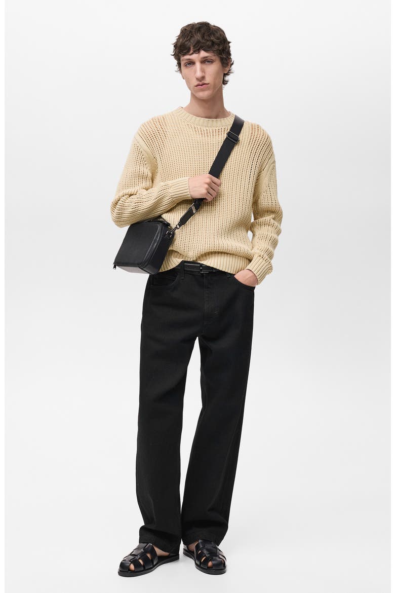 Mid Rise Relaxed Straight Leg Jeans, Alternate, color, BLACK DENIM