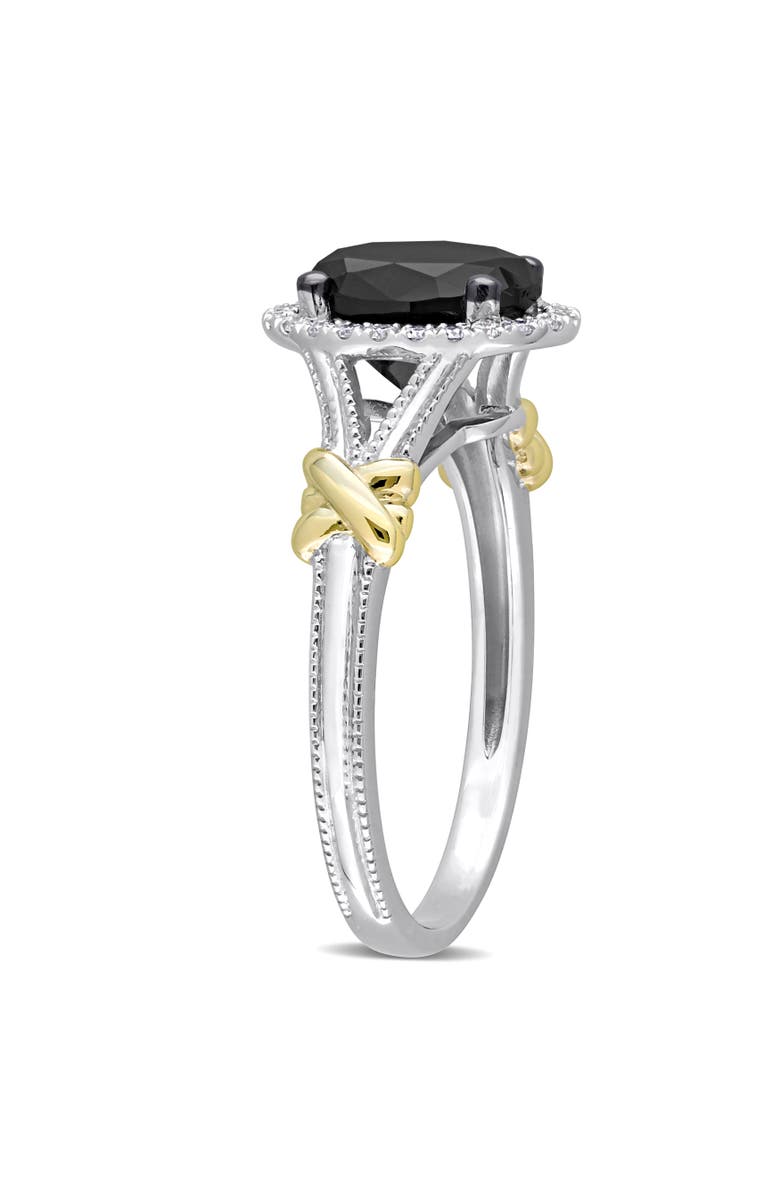 Julianna B. Black & White Diamond Oval Halo Ring 14k, Alternate, color,