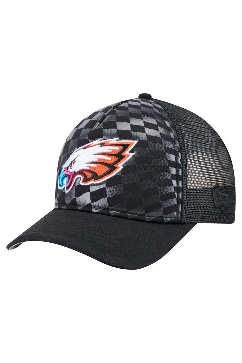 Men's New Era  Black Philadelphia Eagles Gradient 9FORTY Adjustable Hat, Main, color, Black