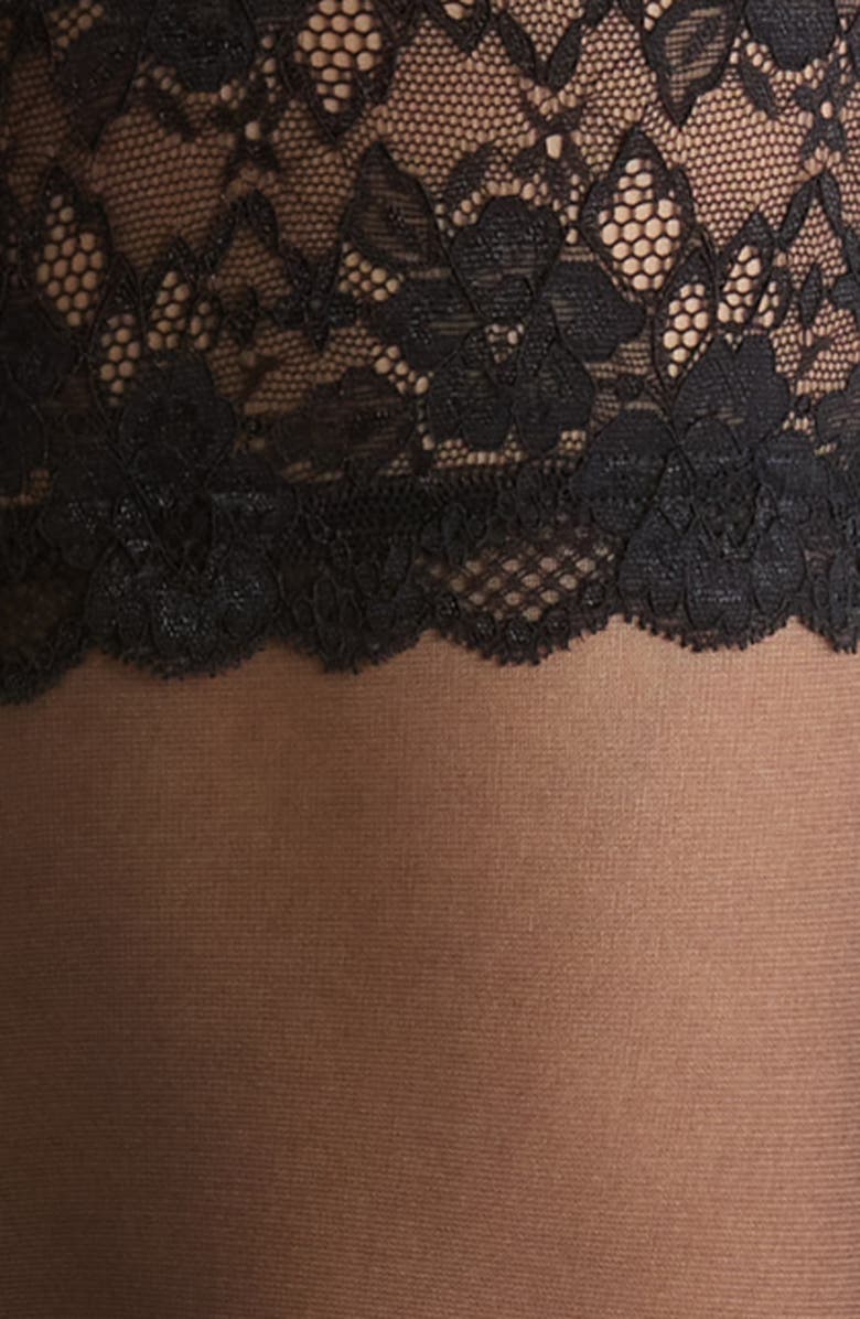 Nordstrom Lace Top Thigh High Sheer Stockings, Alternate, color, Black