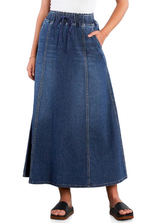 Tie Waist Denim Skirt