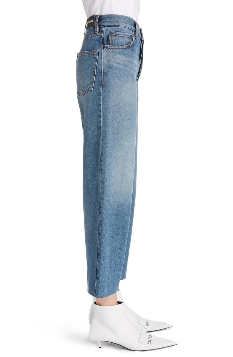 Balenciaga Wide Leg Crop Jeans, Alternate, color,