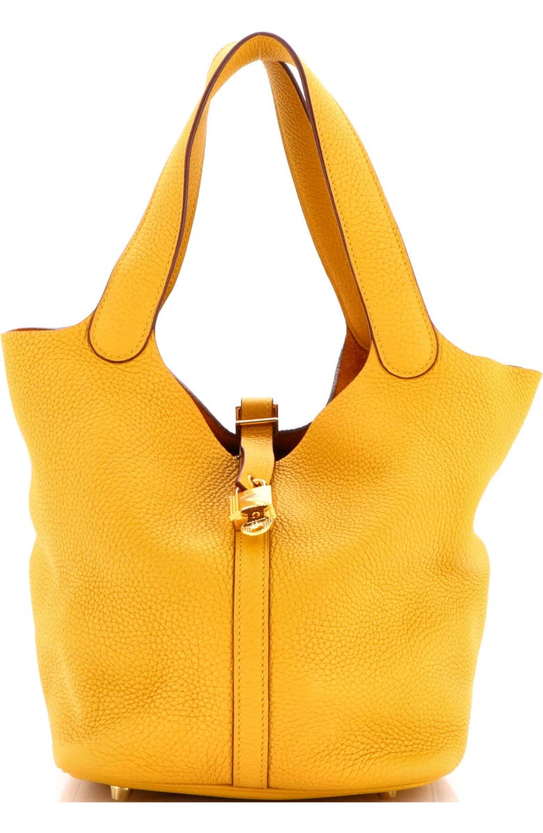 Pre-Owned Hermes Picotin Lock Bag Clemence MM, Main, color, Jaune Ambre