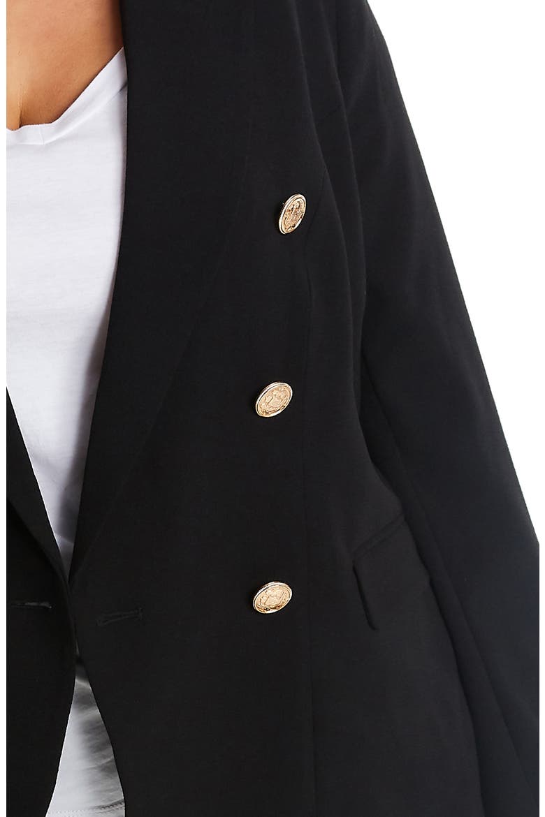 Clever Double Breasted Jacket, Alternate, color, BLACK