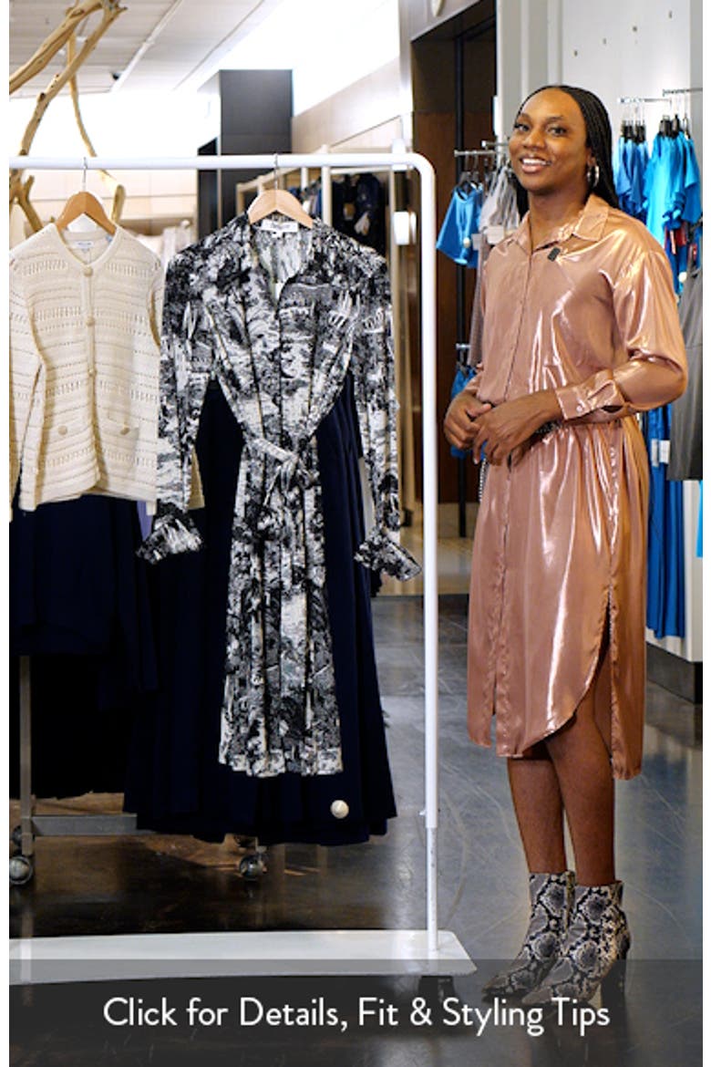 Diane Toile Print Long Sleeve Jersey Shirtdress video