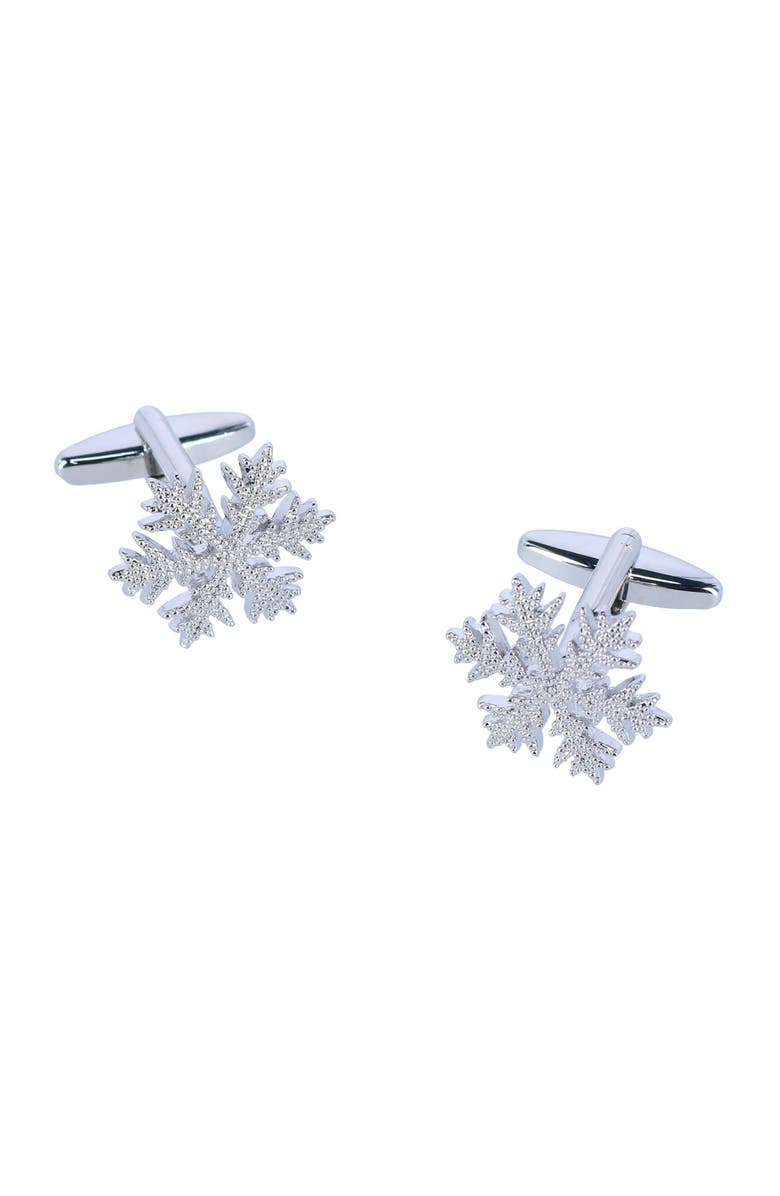 Trafalgar Cufflink Holiday Pack Snowflake and Mother of Pearl Set, Alternate, color, Silver
