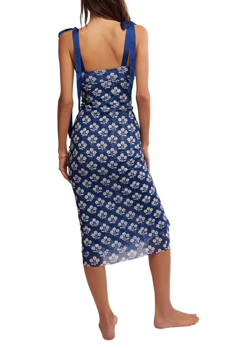 Free People Floral Layered Mesh Slipdress, Alternate, color, Navy Combo