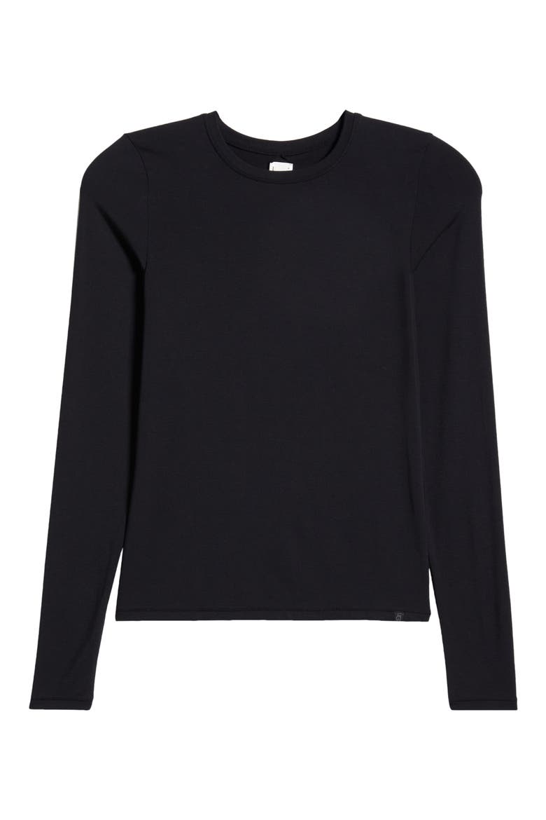 Aidelene Long Sleeve Sleep Top, Alternate, color, BLACK