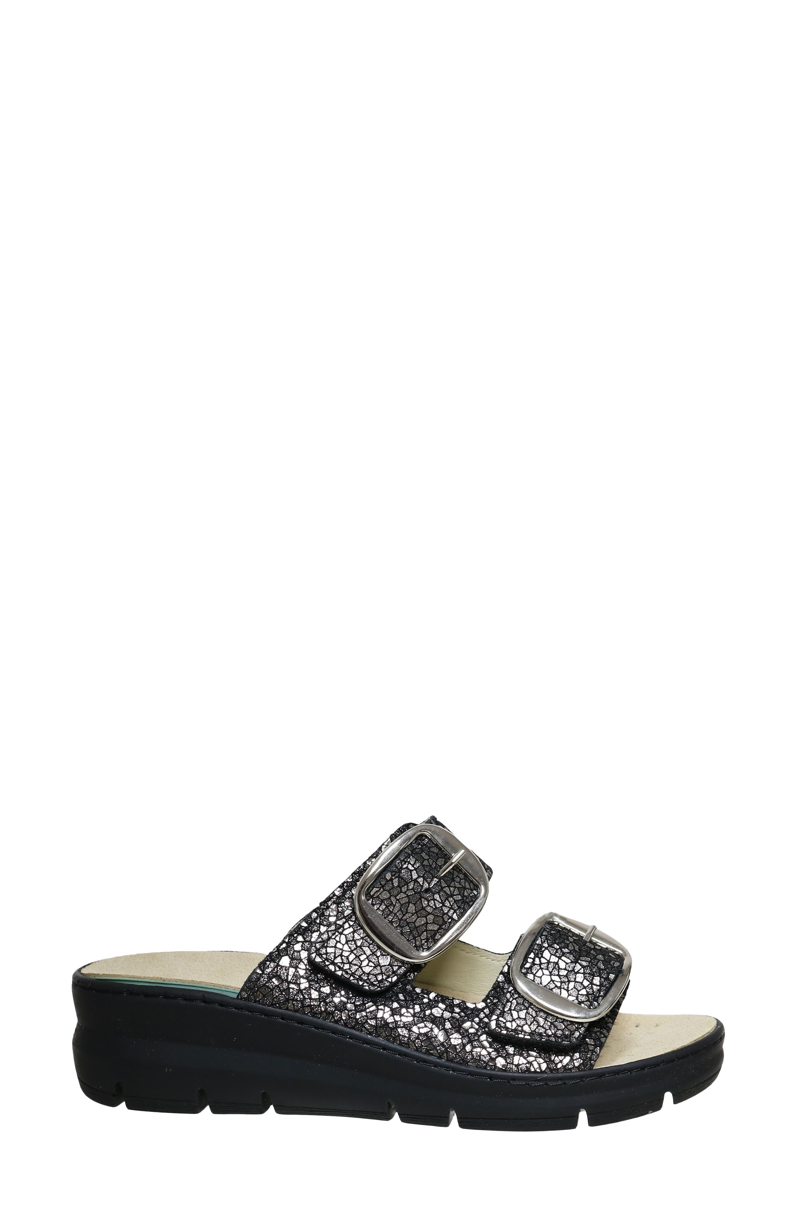 David Tate Mosaic Wedge Sandal, Alternate, color, Black