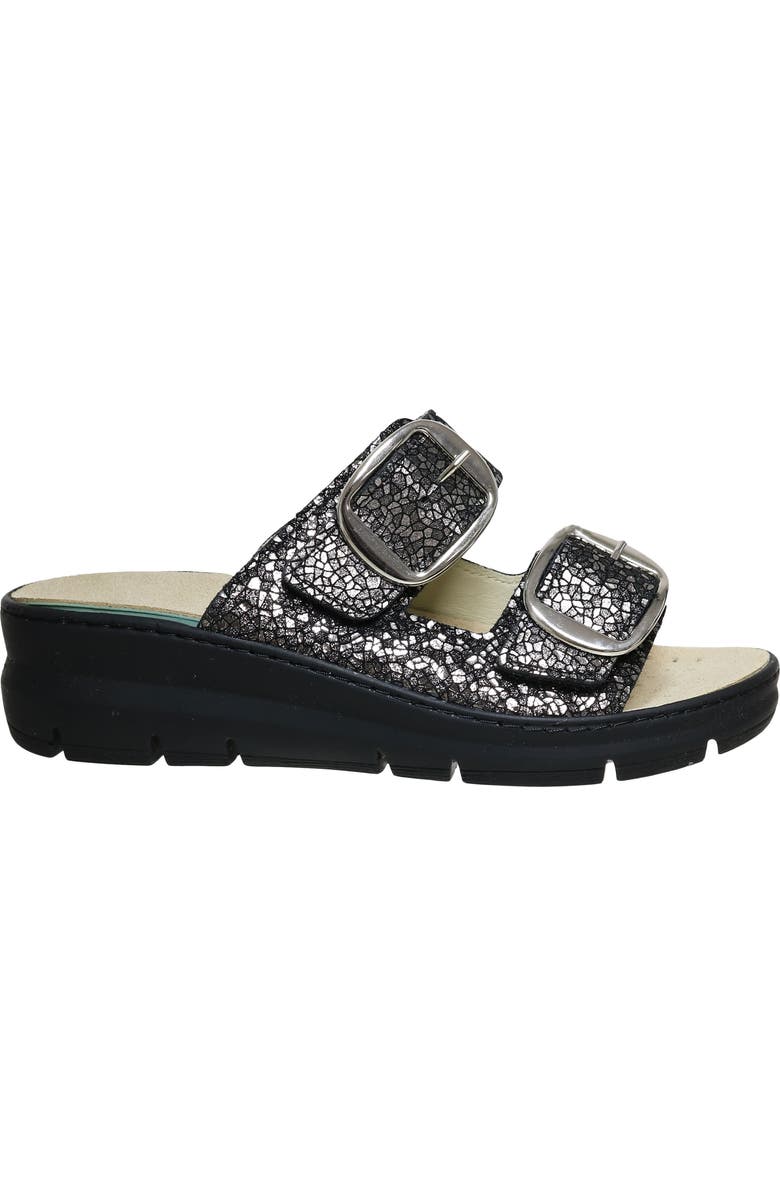 David Tate Mosaic Wedge Sandal, Alternate, color, Black