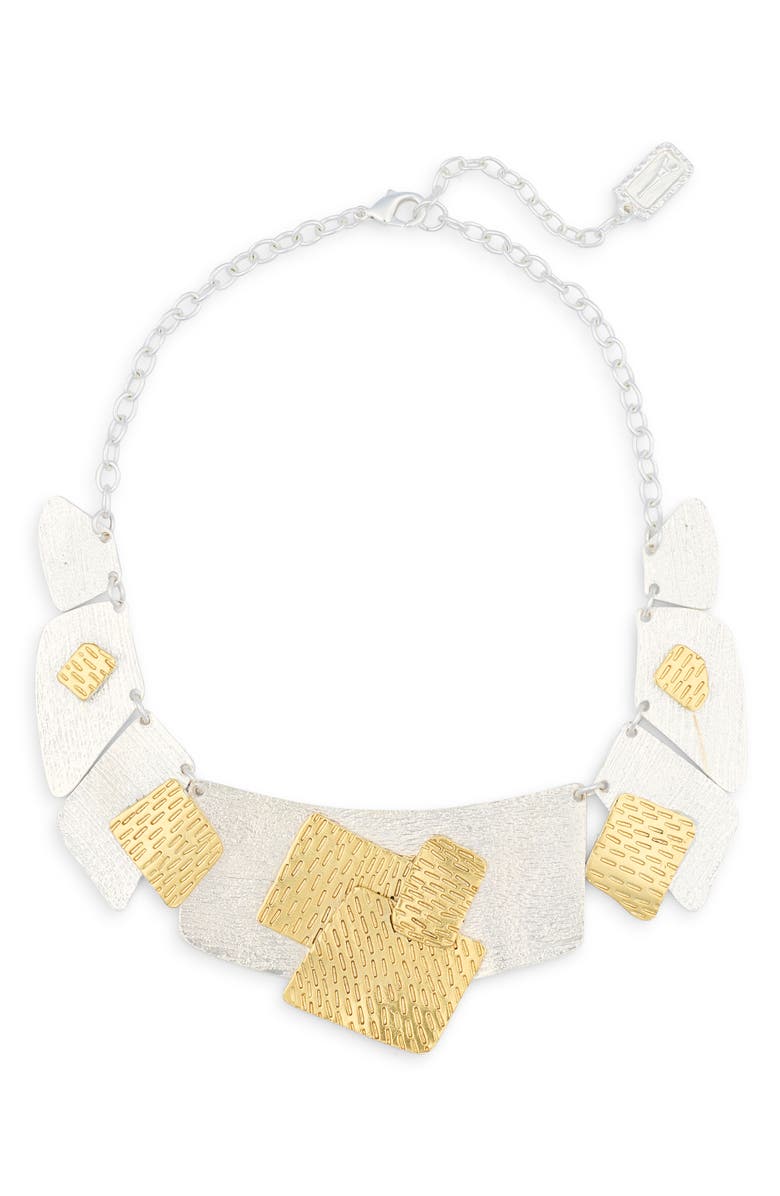 Karine Sultan Artistic Patchwork Collar Necklace, Main, color, Mixed Metals