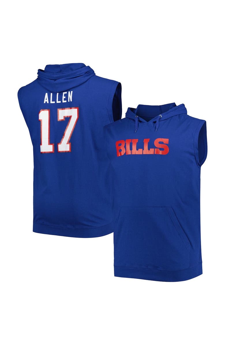 PROFILE Men's Fanatics Branded Josh Allen Royal Buffalo Bills Big & Tall Muscle Pullover Hoodie, Main, color,